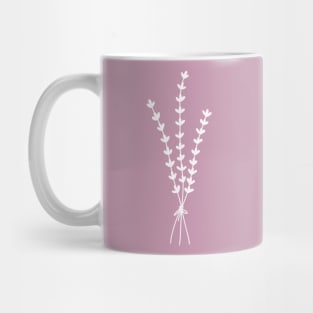 Lavender Wildflower On Purple One Line Art Flowers Mug